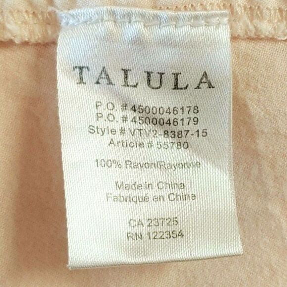 Talula Peach Empire Waist Short Sleeve Babydoll Tunic Dress Top Womens Small - Picture 7 of 9